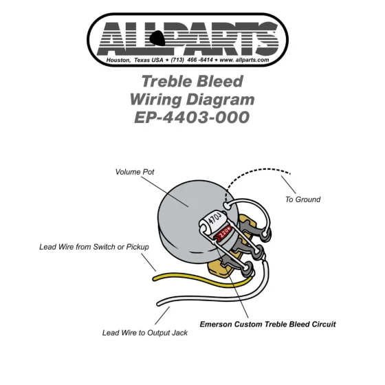 EP-4403-000 Emerson Custom Treble Bleed Circuit - Volume Mod